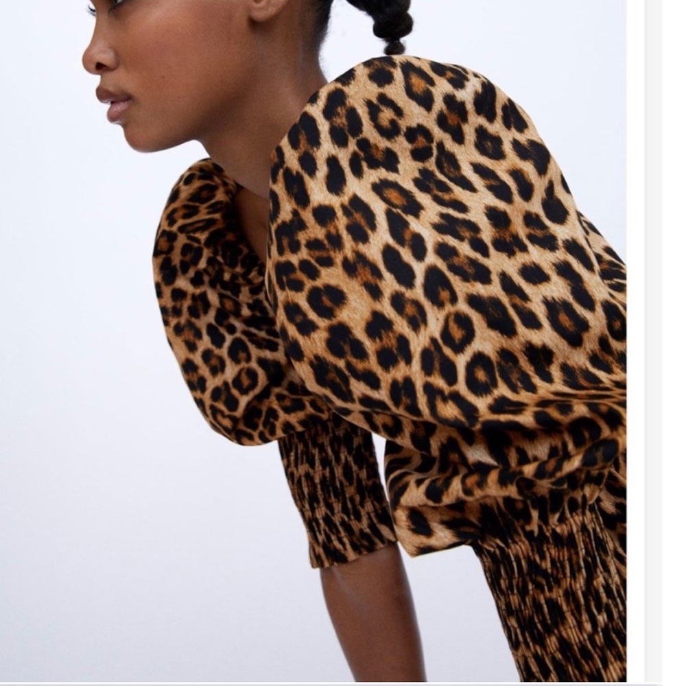 Zara animal print puff blouse - Picture 6 of 7